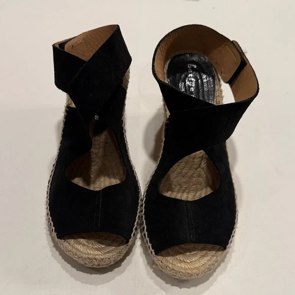 Bettye Muller Black Espadrille Wedges
